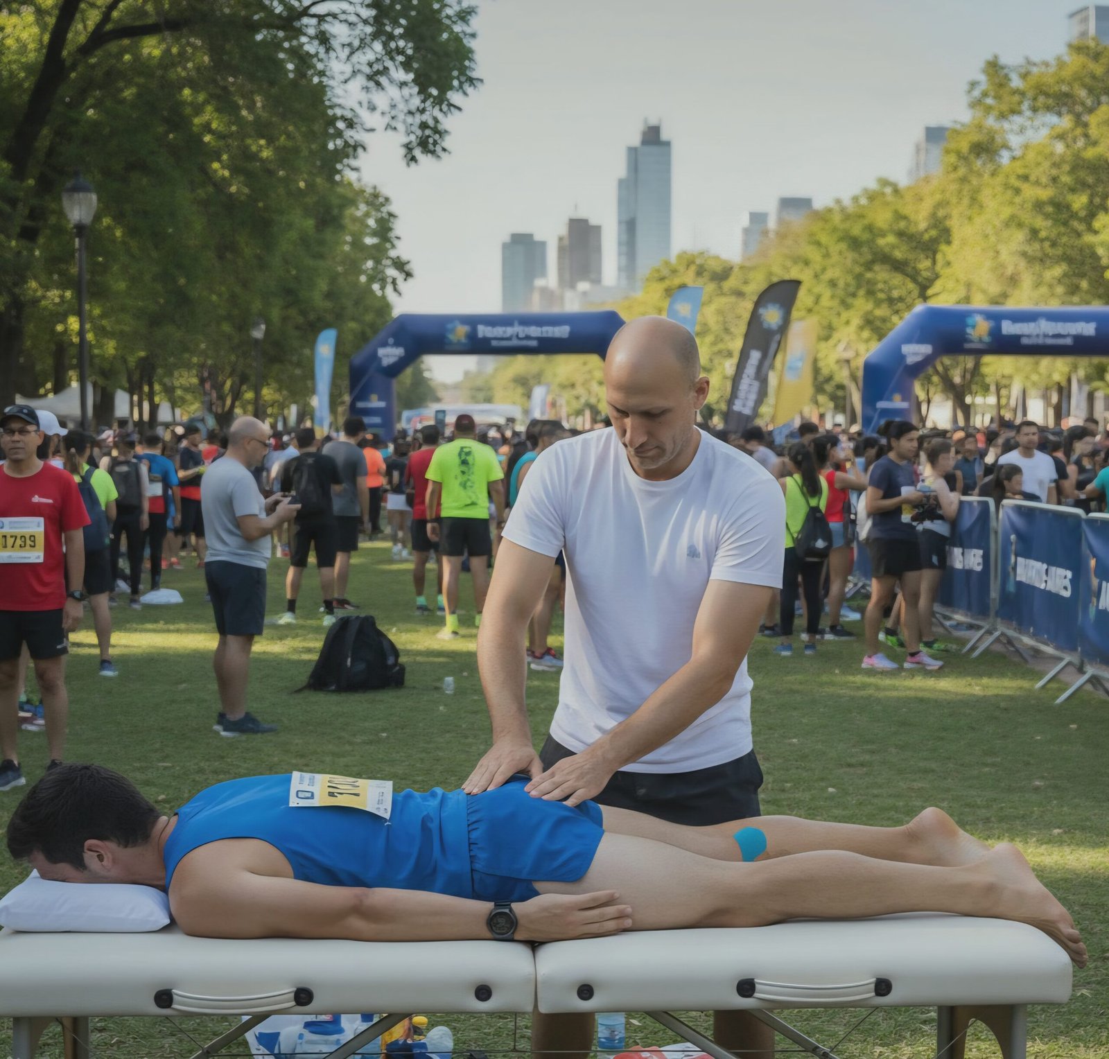 Sports therapy team at an event